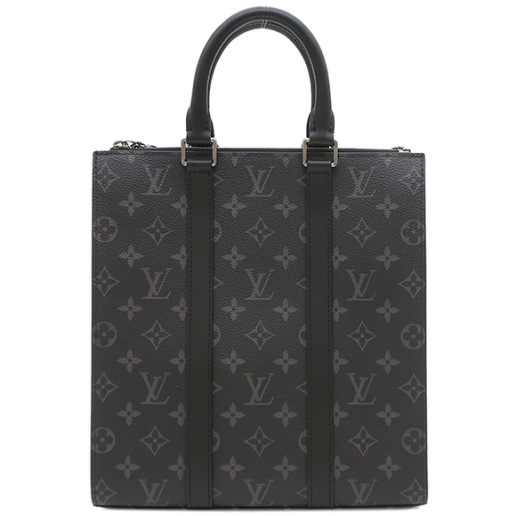 Louis Vuitton Monogram 2WAY Leather Sac Plat Black Eclipse Bag Shoulder - Picture 1 of 12